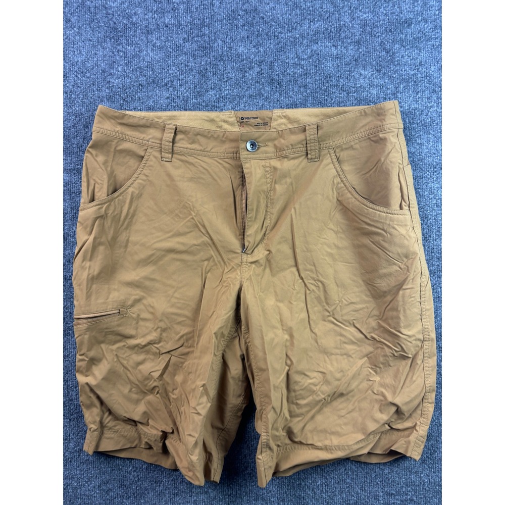 Marmot Hiking Shorts Mens 36 Brown Nylon Stretch Cargo Outdoor Trail